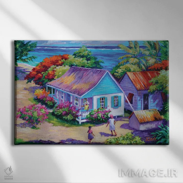 تابلو چشمانداز مرتفع اثر جان کلارک - نمای روبهرو روی دیوار