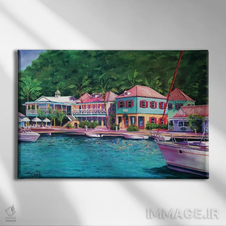 تابلو اسکله سوپرز هول اثر جان کلارک - نمای روبهرو روی دیوار