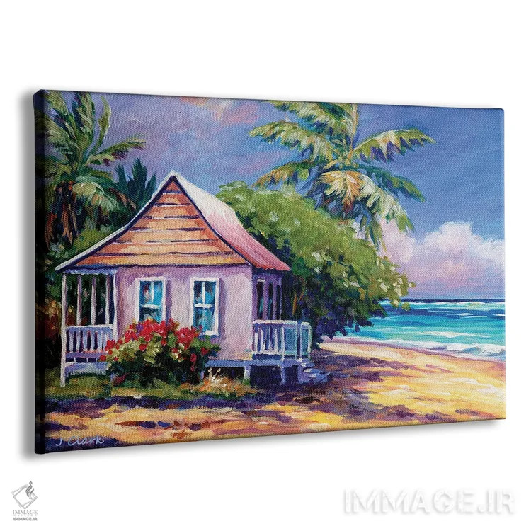 تابلو کلبه کارائیبی اثر جان کلارک - نمای پرسپکتیو محصول