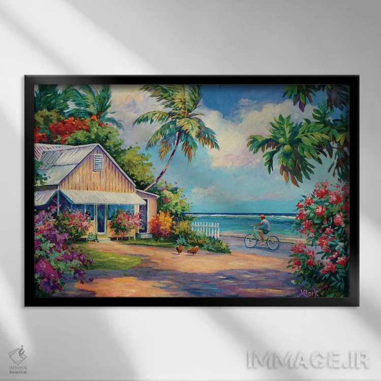 تابلو روز شلوغ در شمال اثر جان کلارک - نمای قابدار مشکی