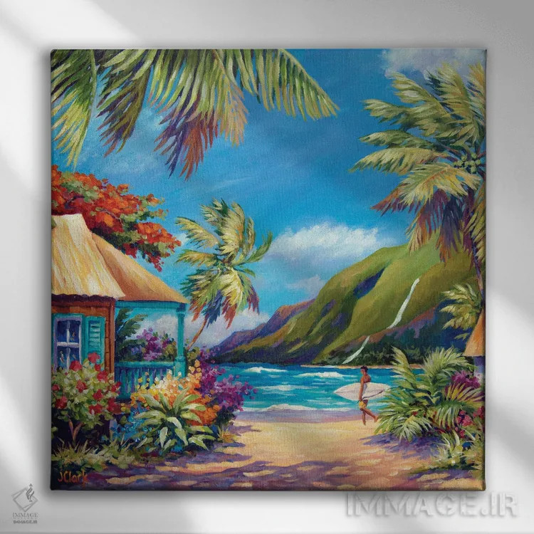 تابلو روز شاد پیش رو اثر جان کلارک - نمای روبهرو روی دیوار