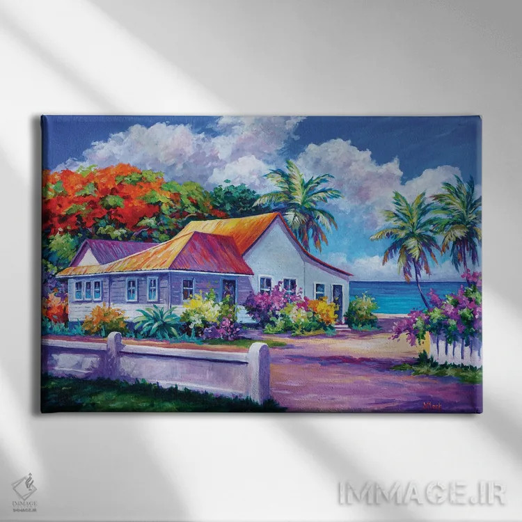 تابلو خانه پیش از پایان اثر جان کلارک - نمای روبهرو روی دیوار