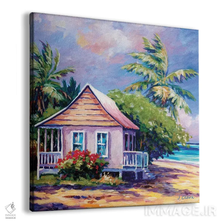 تابلو کلبه کیمن در ساحل اثر جان کلارک - نمای پرسپکتیو محصول