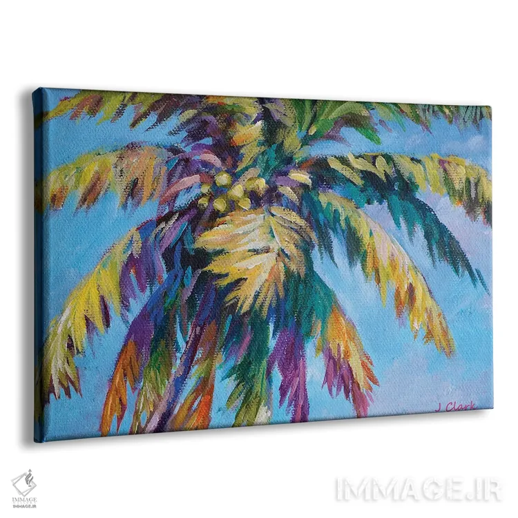 تابلو نخل جزیره اثر جان کلارک - نمای پرسپکتیو محصول