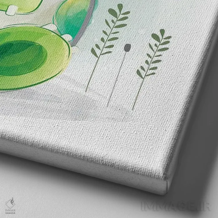 تابلو دایناسور کوچولو تازه از تخم درآمده اثر آرت میرانو - نمای نزدیک بافت بوم