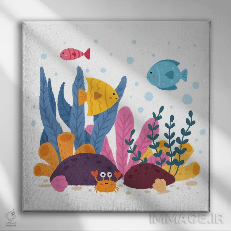 تابلو روز جهانی اقیانوسها اثر آرت میرانو - نمای روبهرو روی دیوار