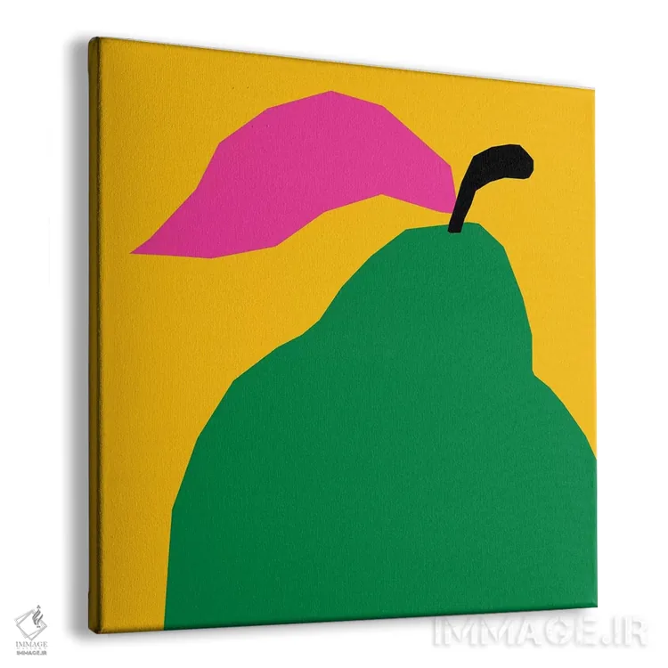 تابلو گلابی سبز با گلبرگ صورتی اثر آرت میرانو - نمای پرسپکتیو محصول