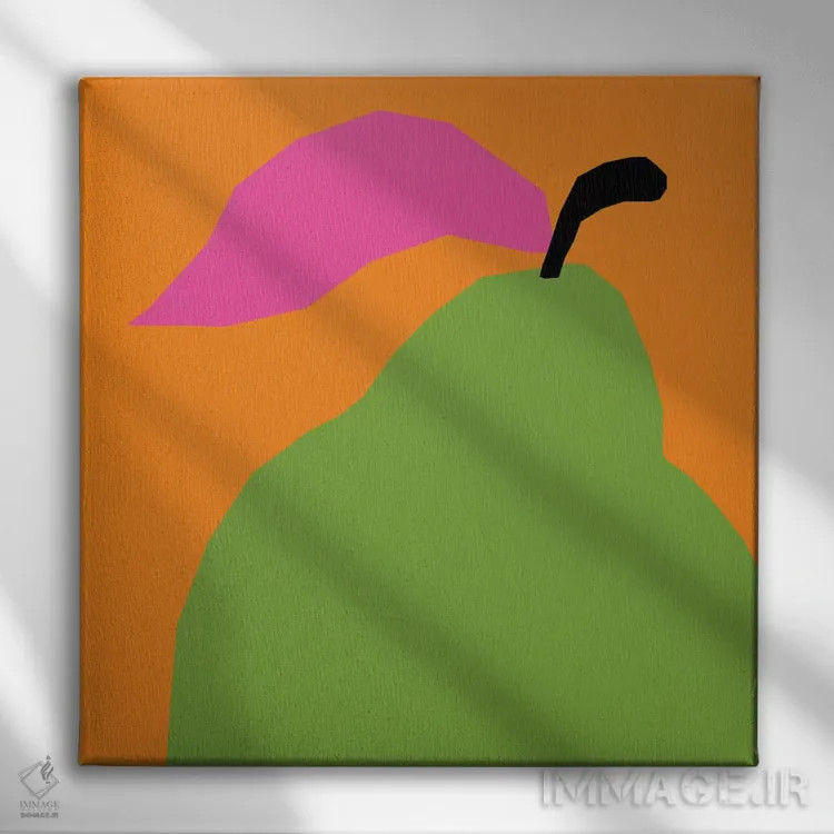 تابلو گلابی سبز اثر آرت میرانو - نمای روبهرو روی دیوار