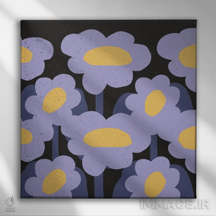 تابلو گلهای قرمز مینیمال ۳ اثر آرت میرانو - نمای روبهرو روی دیوار