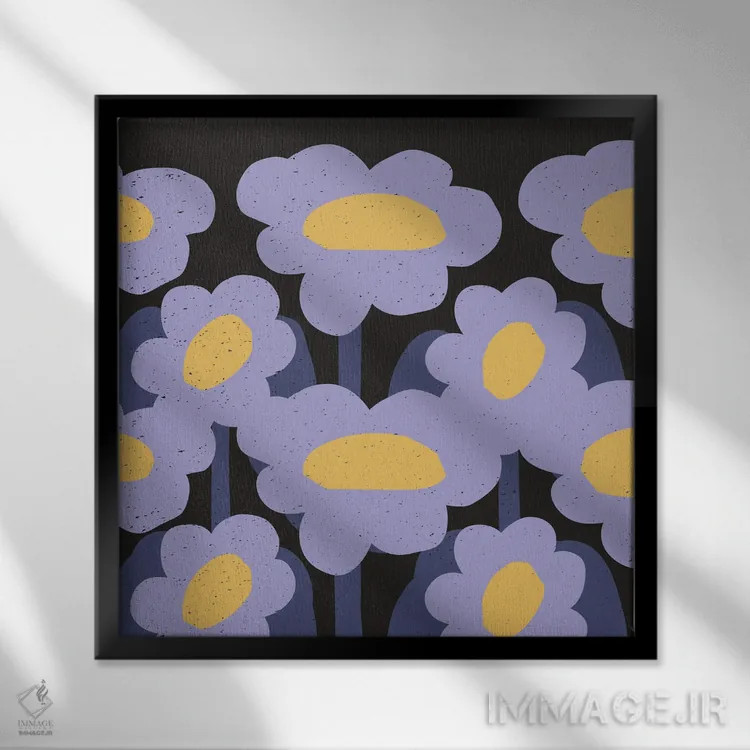 تابلو گلهای قرمز مینیمال ۳ اثر آرت میرانو - نمای قابدار مشکی