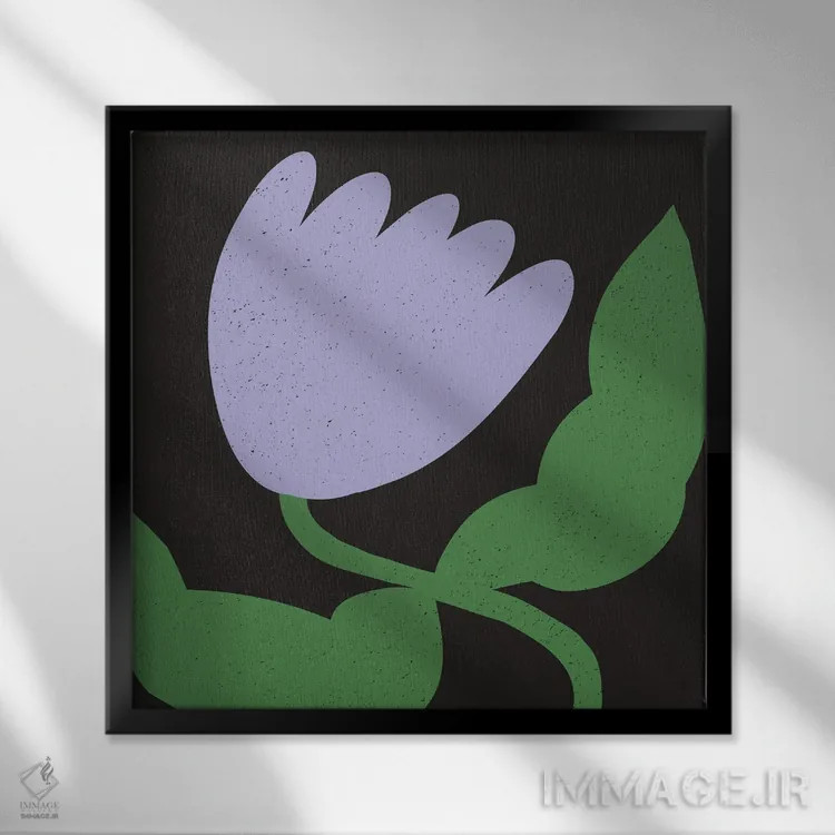 تابلو گل مینیمال ۸ اثر آرت میرانو - نمای قابدار مشکی