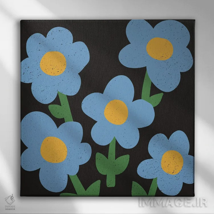 تابلو گلهای مینیمال ۱۵ اثر آرت میرانو - نمای روبهرو روی دیوار