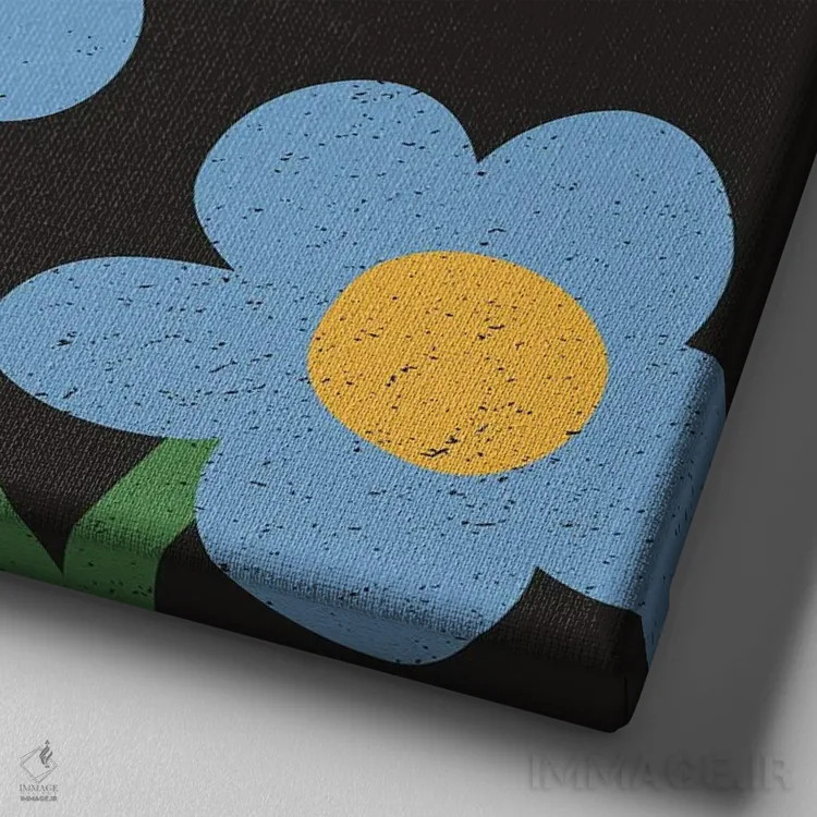 تابلو گلهای مینیمال ۱۵ اثر آرت میرانو - نمای نزدیک بافت بوم