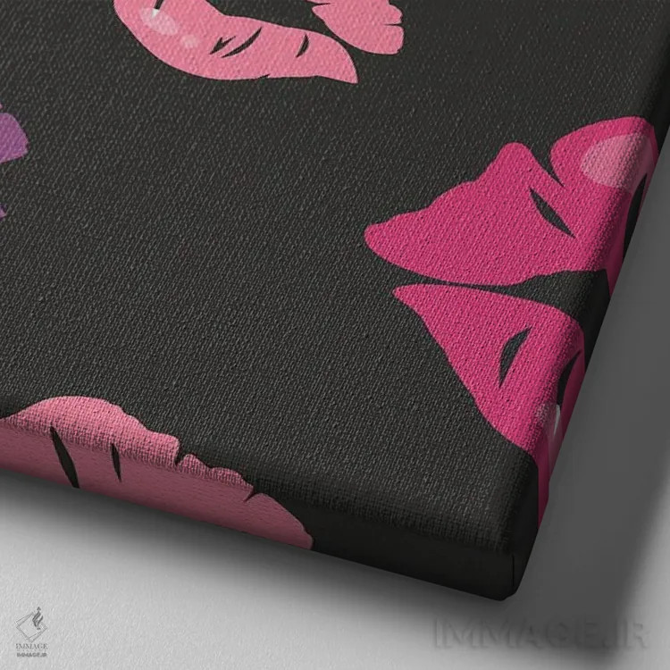 تابلو بوسهها اثر آرت میرانو - نمای نزدیک بافت بوم