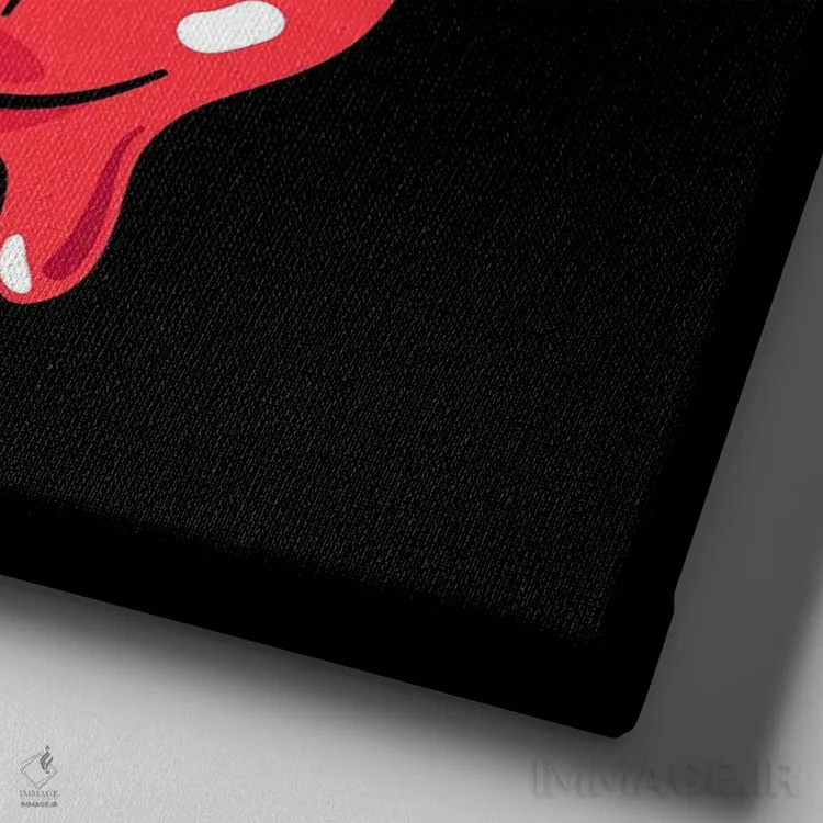 تابلو گیلاس و لبها اثر آرت میرانو - نمای نزدیک بافت بوم