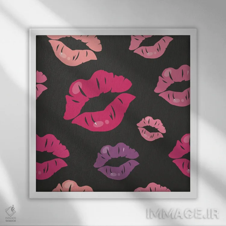 تابلو بوسهها اثر آرت میرانو - نمای قابدار سفید