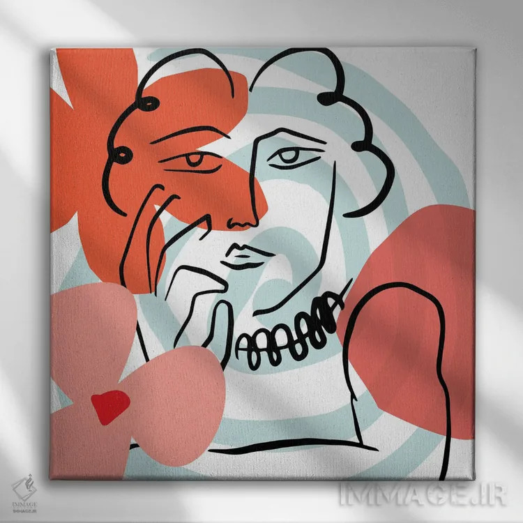 تابلو زن هنری آبستره اثر آرت میرانو - نمای روبهرو روی دیوار