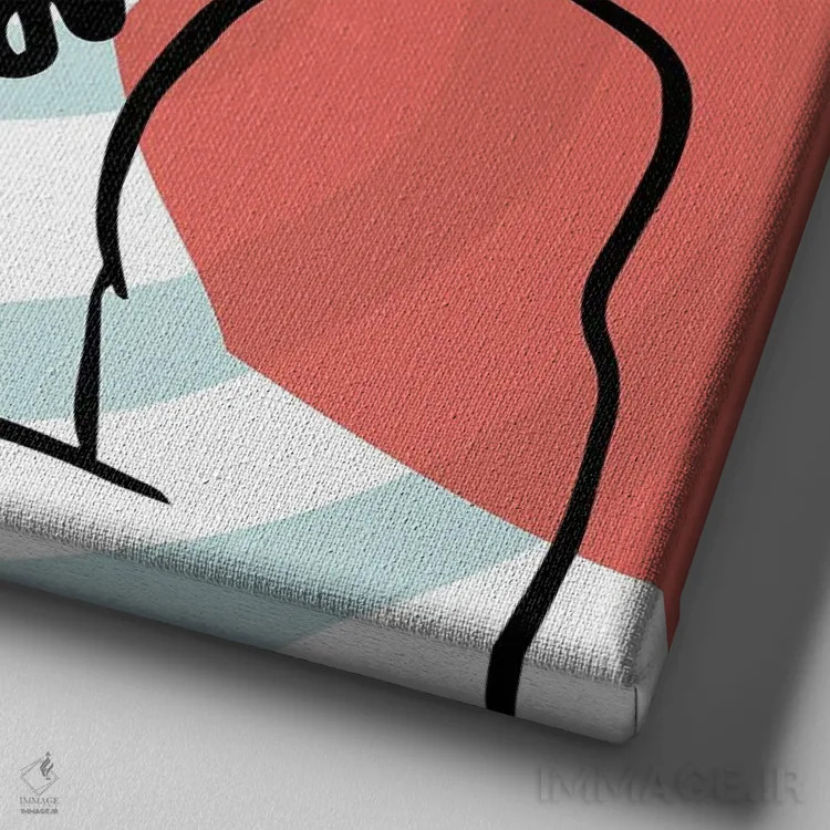 تابلو زن هنری آبستره اثر آرت میرانو - نمای نزدیک بافت بوم