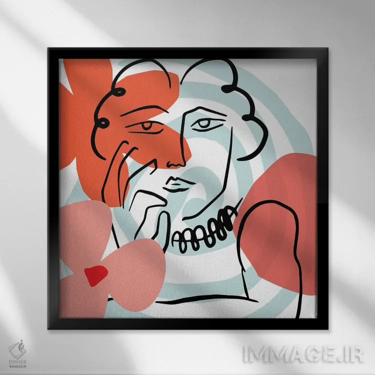 تابلو زن هنری آبستره اثر آرت میرانو - نمای قابدار مشکی