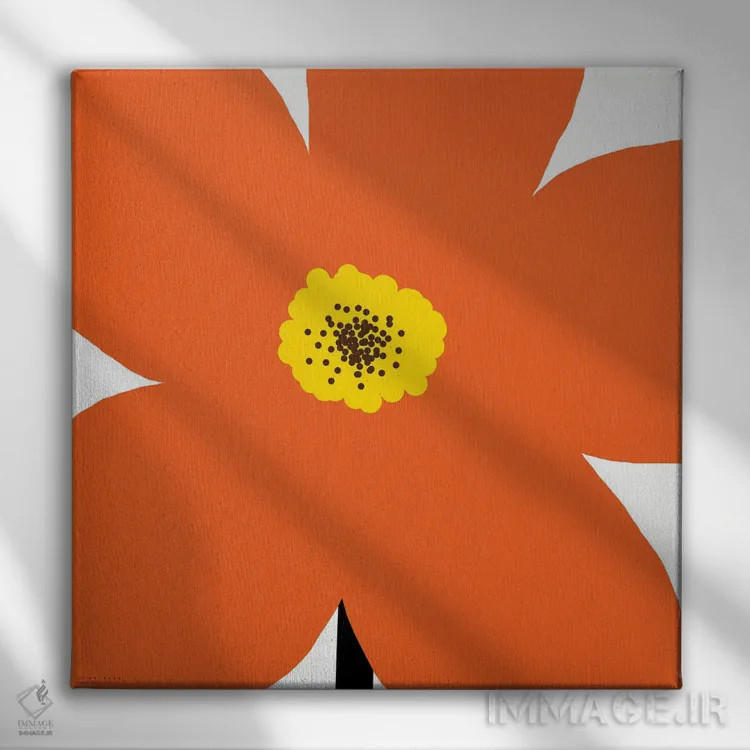 تابلو گل نارنجی اثر آرت میرانو - نمای روبهرو روی دیوار