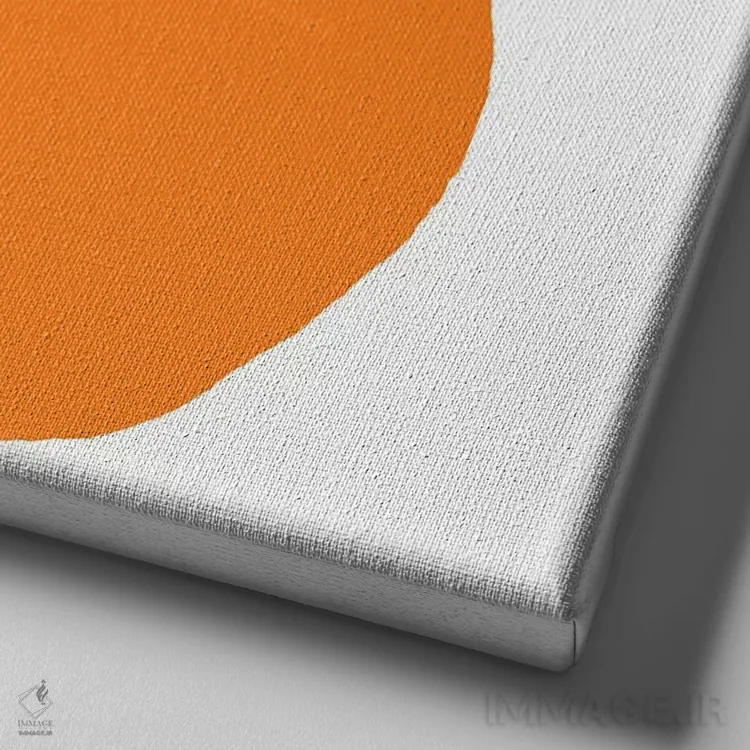 تابلو گلابی نارنجی اثر آرت میرانو - نمای نزدیک بافت بوم