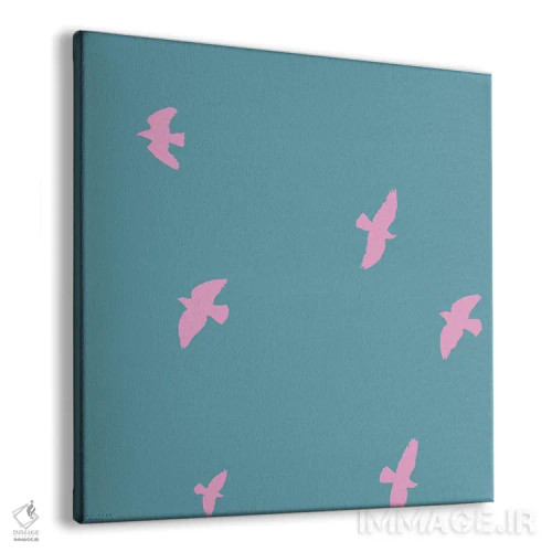 تابلو پرندگان صورتی اثر آرت میرانو - نمای پرسپکتیو محصول