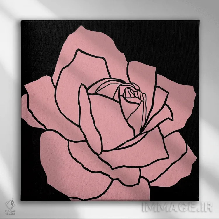 تابلو رز صورتی اثر آرت میرانو - نمای روبهرو روی دیوار