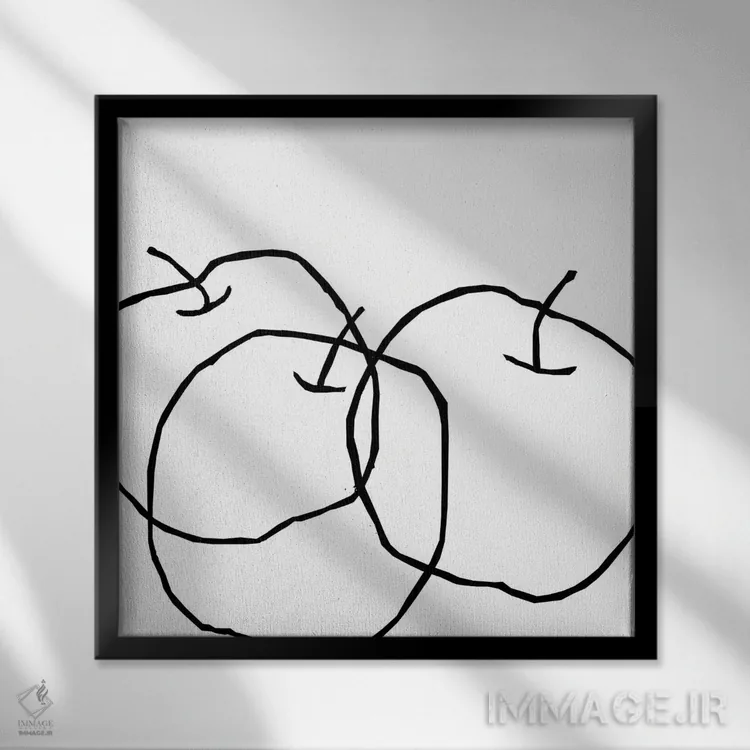 تابلو سیبها اثر آرت میرانو - نمای قابدار مشکی