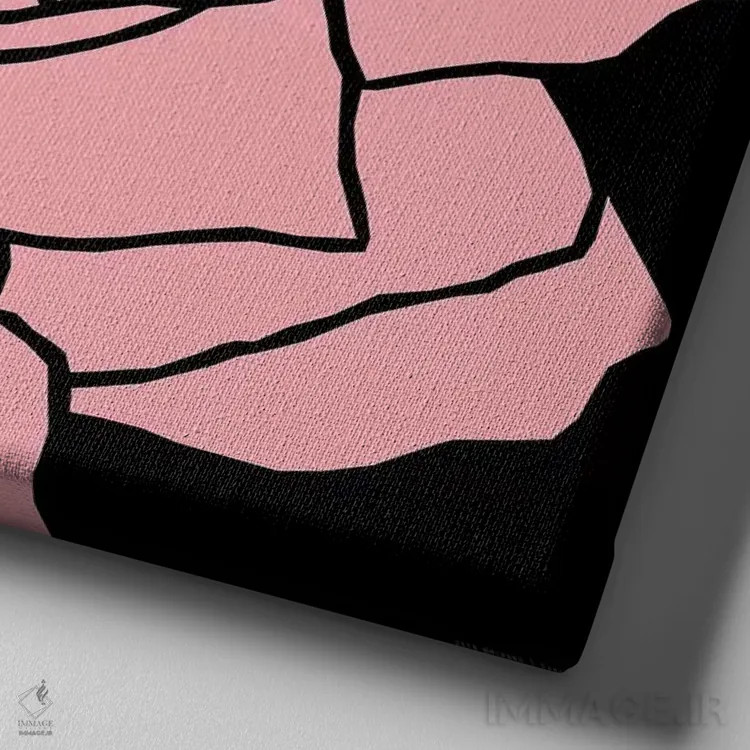 تابلو رز صورتی اثر آرت میرانو - نمای نزدیک بافت بوم