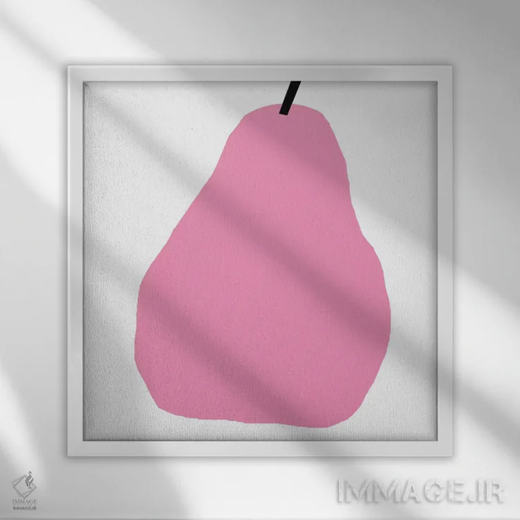 تابلو گلابی صورتی اثر آرت میرانو - نمای قابدار سفید