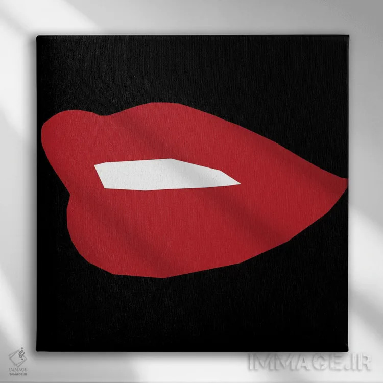 تابلو لب قرمز اثر آرت میرانو - نمای روبهرو روی دیوار
