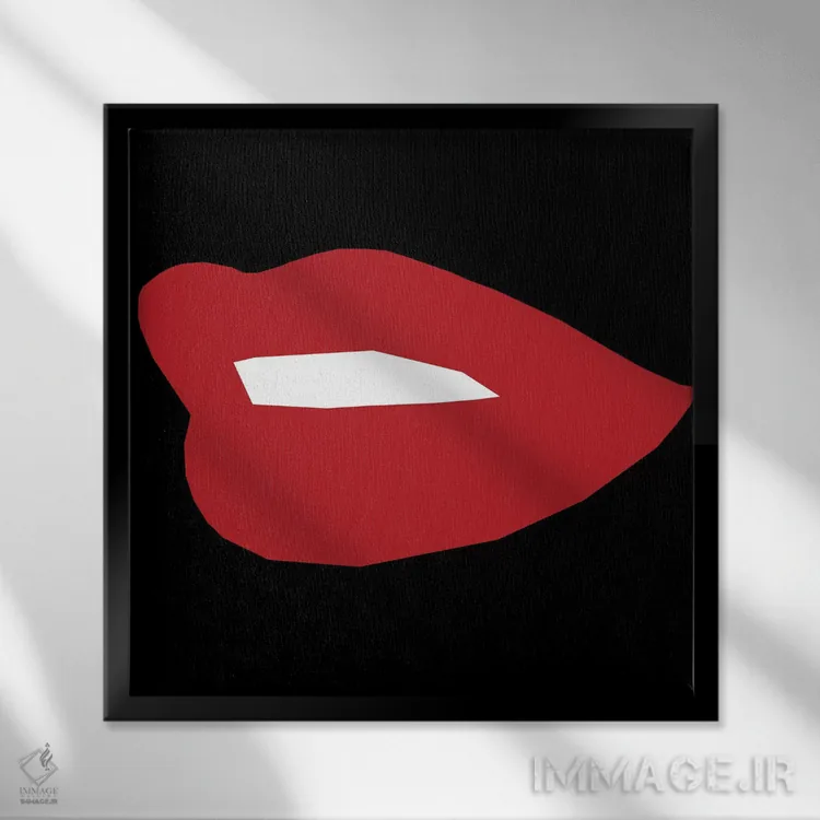 تابلو لب قرمز اثر آرت میرانو - نمای قابدار مشکی