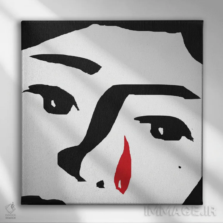 تابلو اشک قرمز اثر آرت میرانو - نمای روبهرو روی دیوار