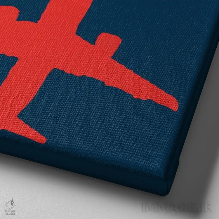 تابلو هواپیمای قرمز اثر آرت میرانو - نمای نزدیک بافت بوم