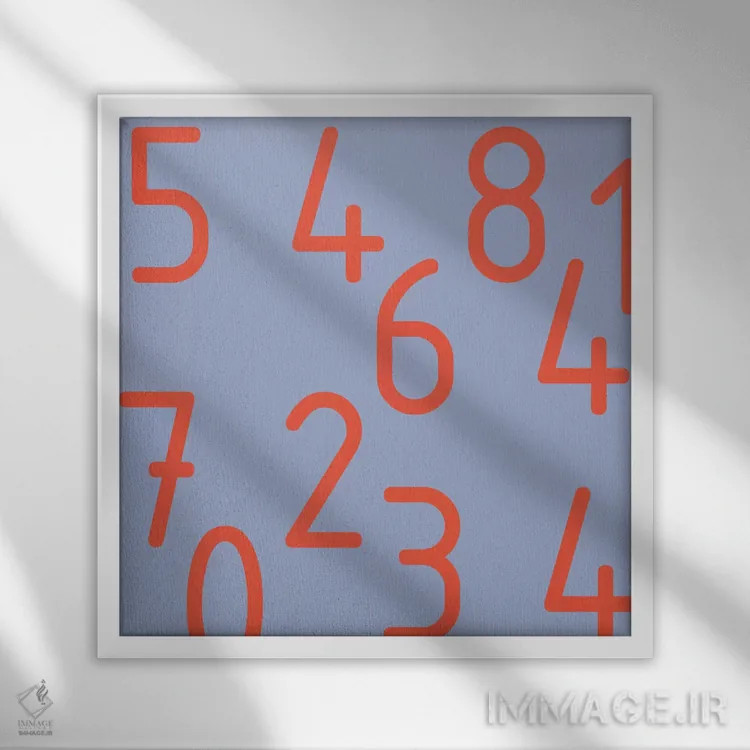 تابلو اعداد قرمز اثر آرت میرانو - نمای قابدار سفید