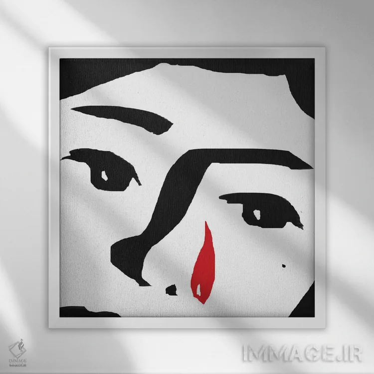 تابلو اشک قرمز اثر آرت میرانو - نمای قابدار سفید