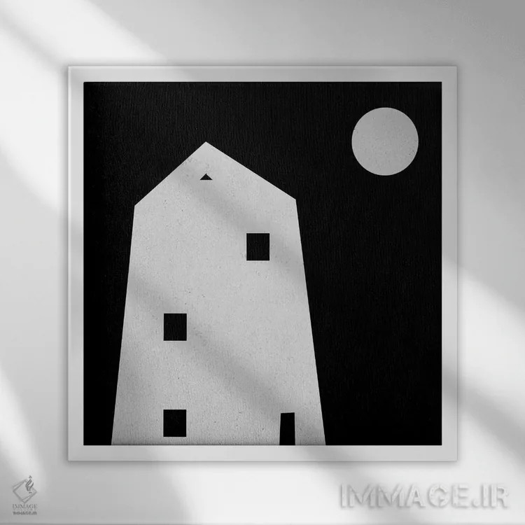 تابلو خانه سفید اثر آرت میرانو - نمای قابدار سفید