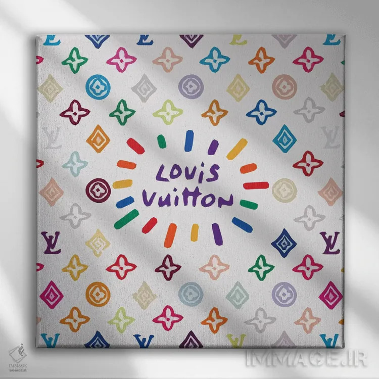 تابلو لوئی ویتون رنگی اثر آرت میرانو - نمای روبهرو روی دیوار