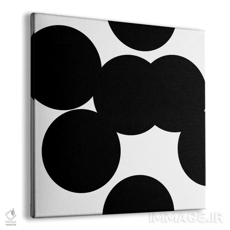 تابلو دایرههای سیاه اثر آرت میرانو - نمای پرسپکتیو محصول