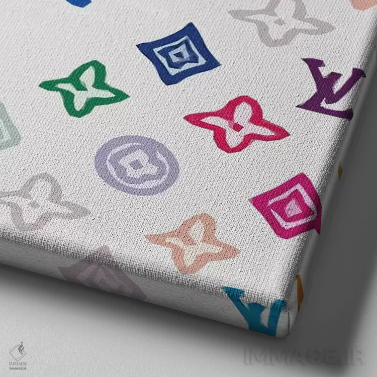 تابلو لوئی ویتون رنگی اثر آرت میرانو - نمای نزدیک بافت بوم