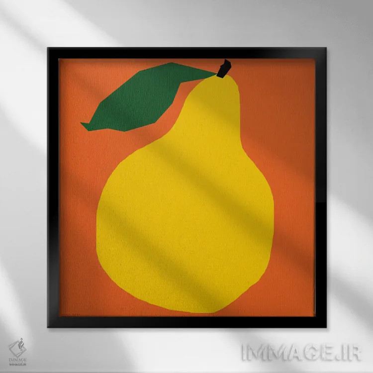 تابلو گلابی زرد اثر آرت میرانو - نمای قابدار مشکی