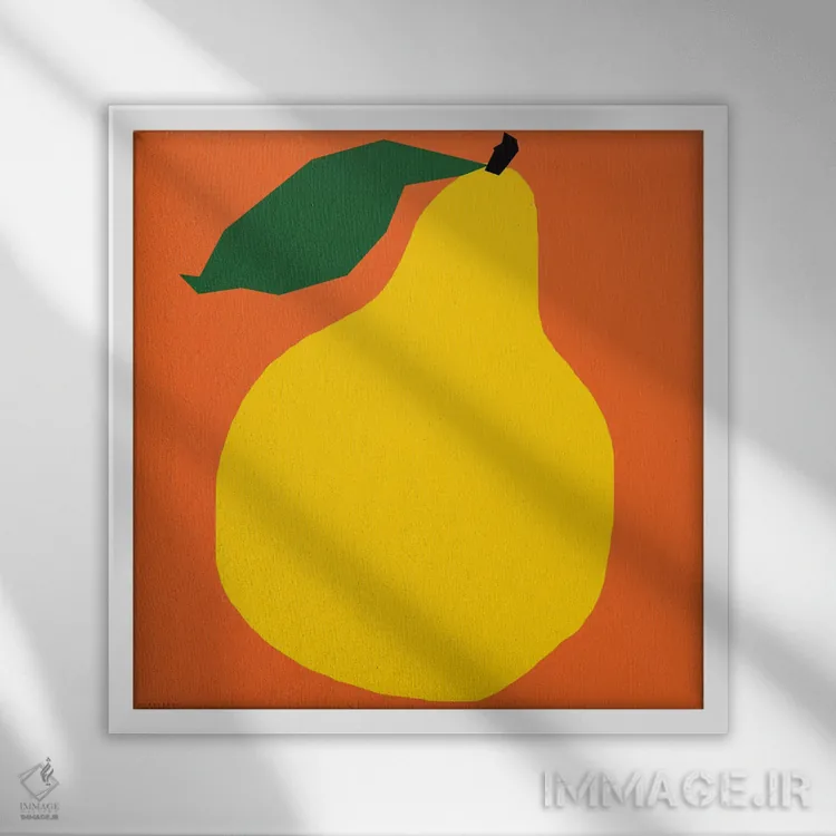 تابلو گلابی زرد اثر آرت میرانو - نمای قابدار سفید