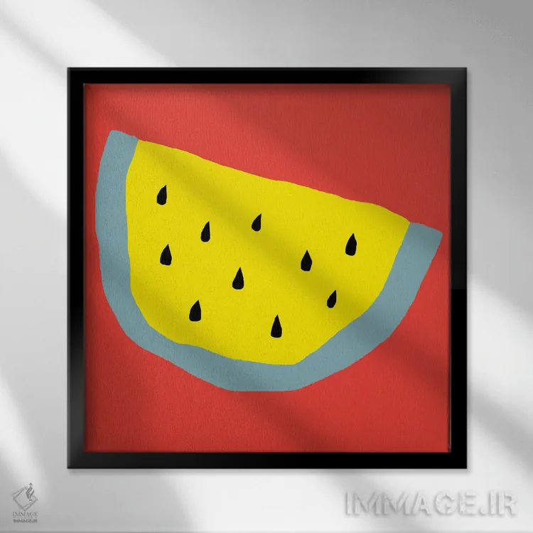 تابلو هندوانه زرد اثر آرت میرانو - نمای قابدار مشکی