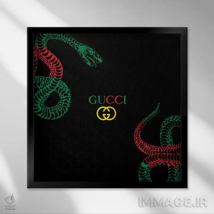 تابلو اسنک گوچی اثر آرت میرانو - نمای قابدار مشکی