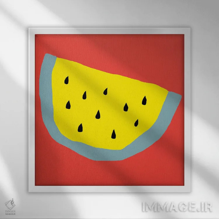 تابلو هندوانه زرد اثر آرت میرانو - نمای قابدار سفید