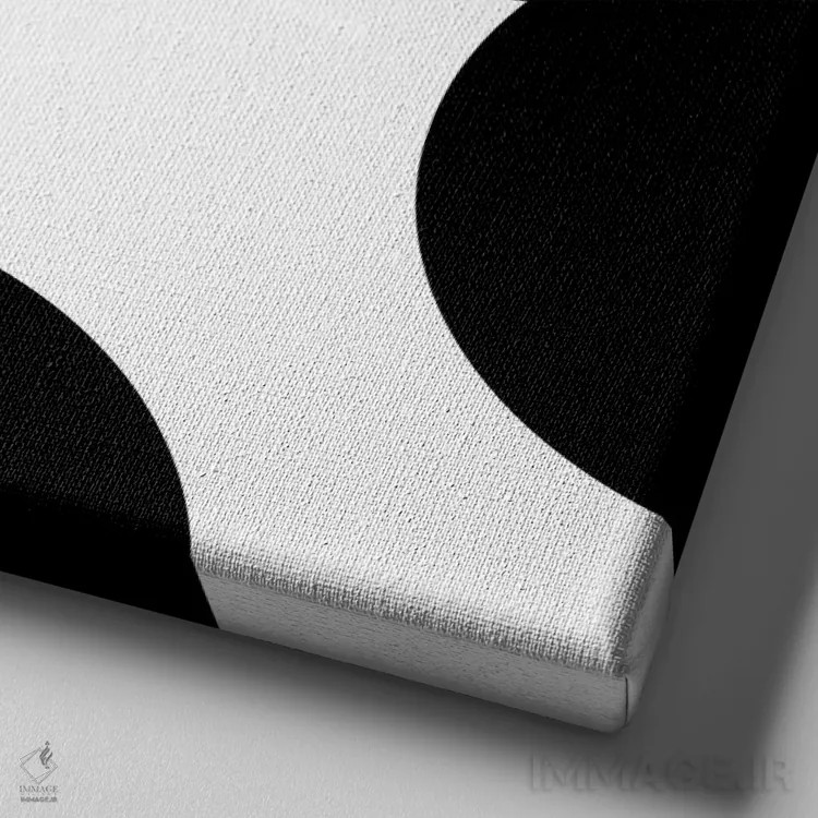 تابلو دایرههای سیاه اثر آرت میرانو - نمای نزدیک بافت بوم