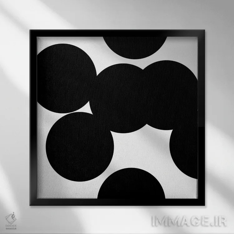 تابلو دایرههای سیاه اثر آرت میرانو - نمای قابدار مشکی