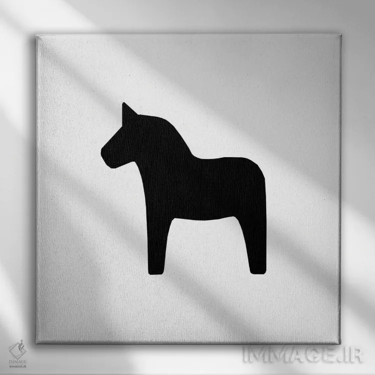 تابلو اسب سیاه اثر آرت میرانو - نمای روبهرو روی دیوار