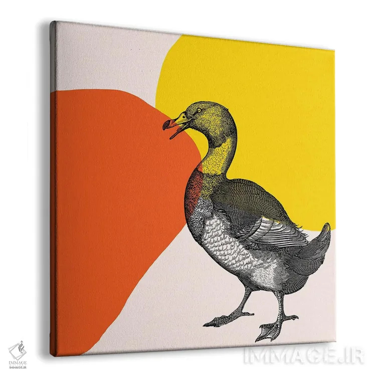 تابلو پرنده روی زرد اثر آرت میرانو - نمای پرسپکتیو محصول