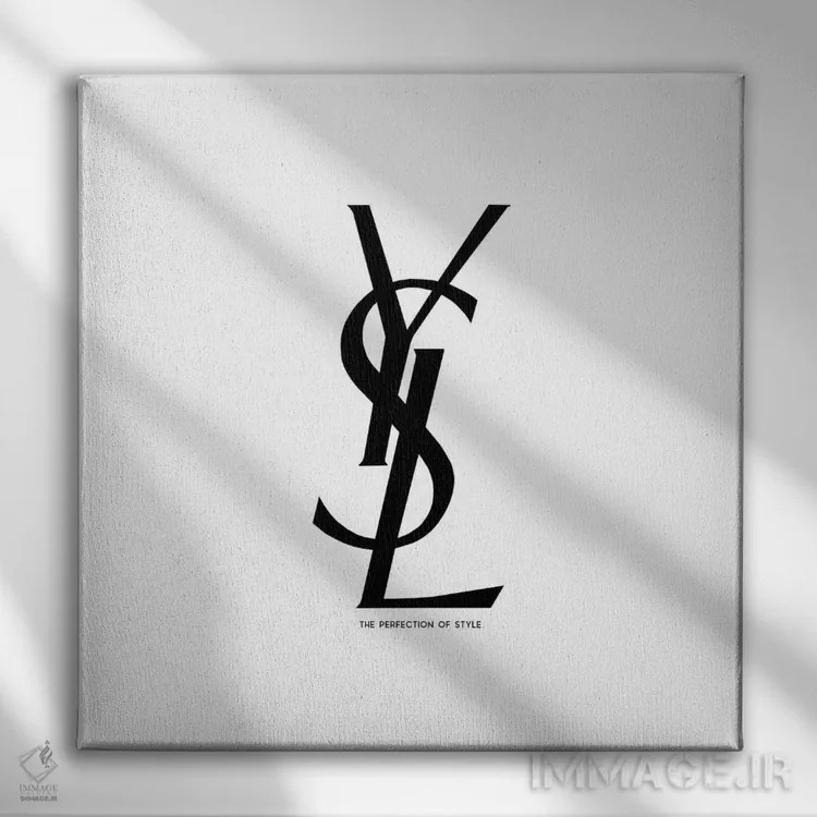 تابلو YSL سفید اثر آرت میرانو - نمای روبهرو روی دیوار